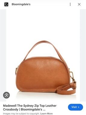 Madewell Tan Sydney Zip-Top Leather Crossbody